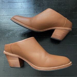 Poppy Barley Heeled Mule - women’s size 9 cognac leather